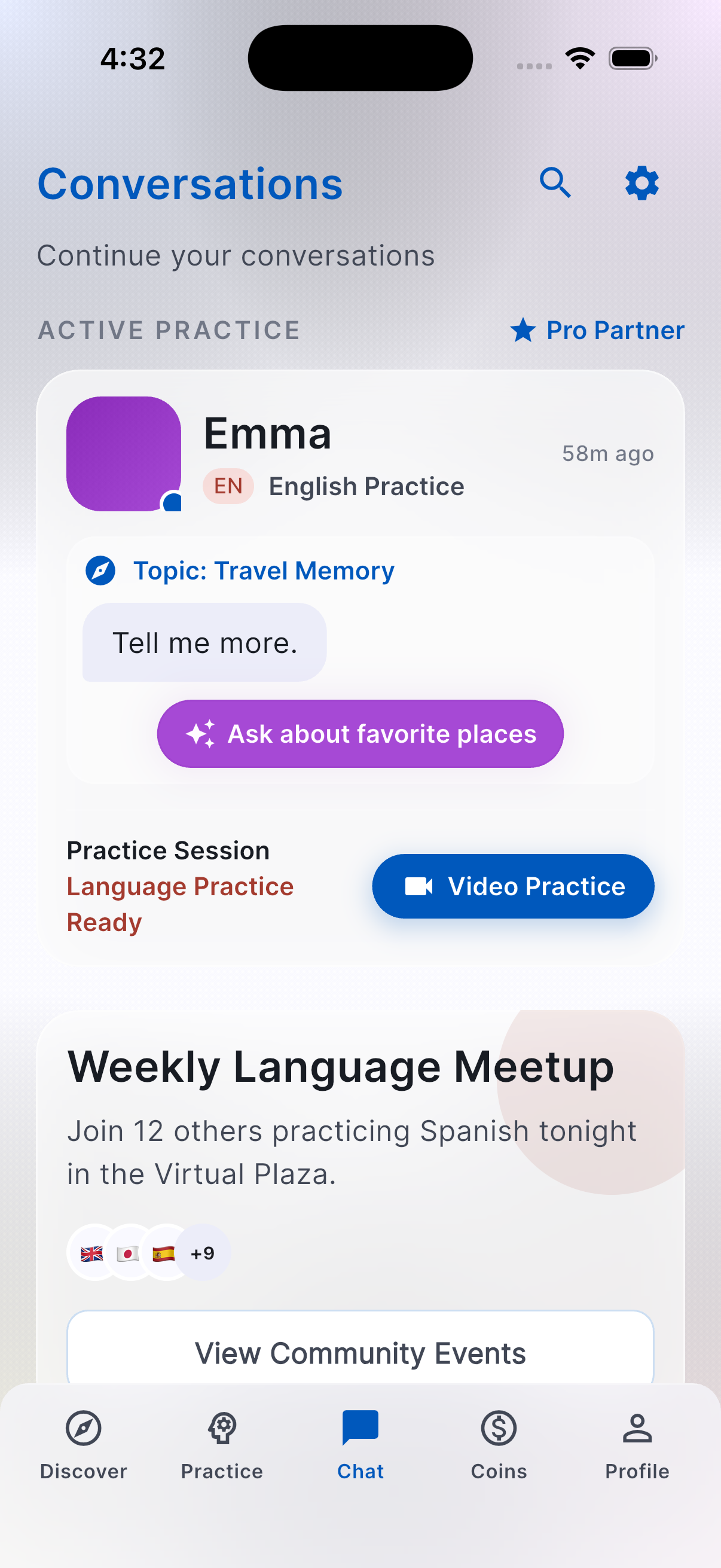 Nerio app interface preview
